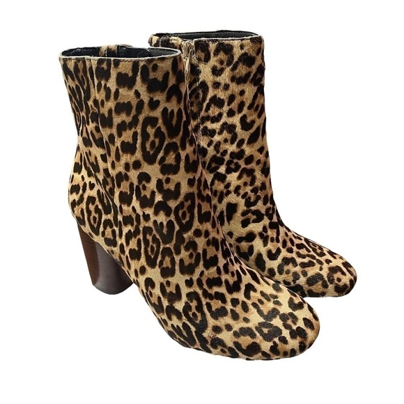 SAM Edelman Corra leopard stacked heel bootie - Picture 2 of 11